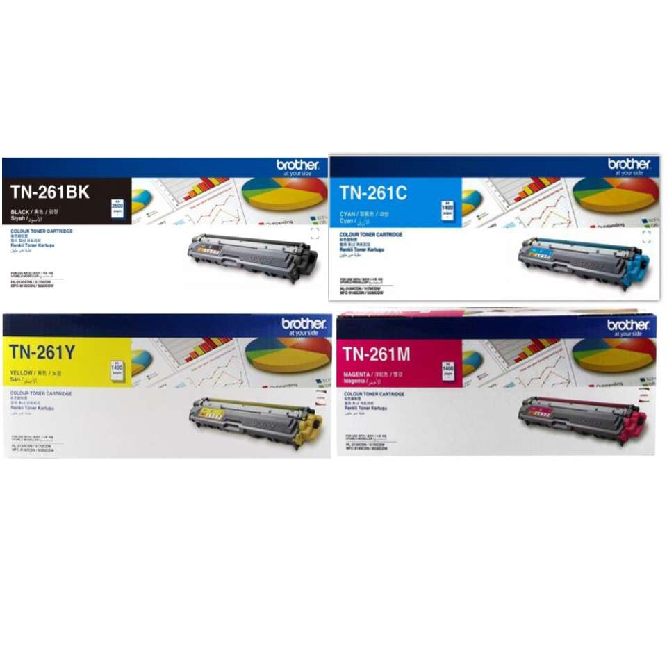 Brother TN-261 Cartridges Toners CMYK Each